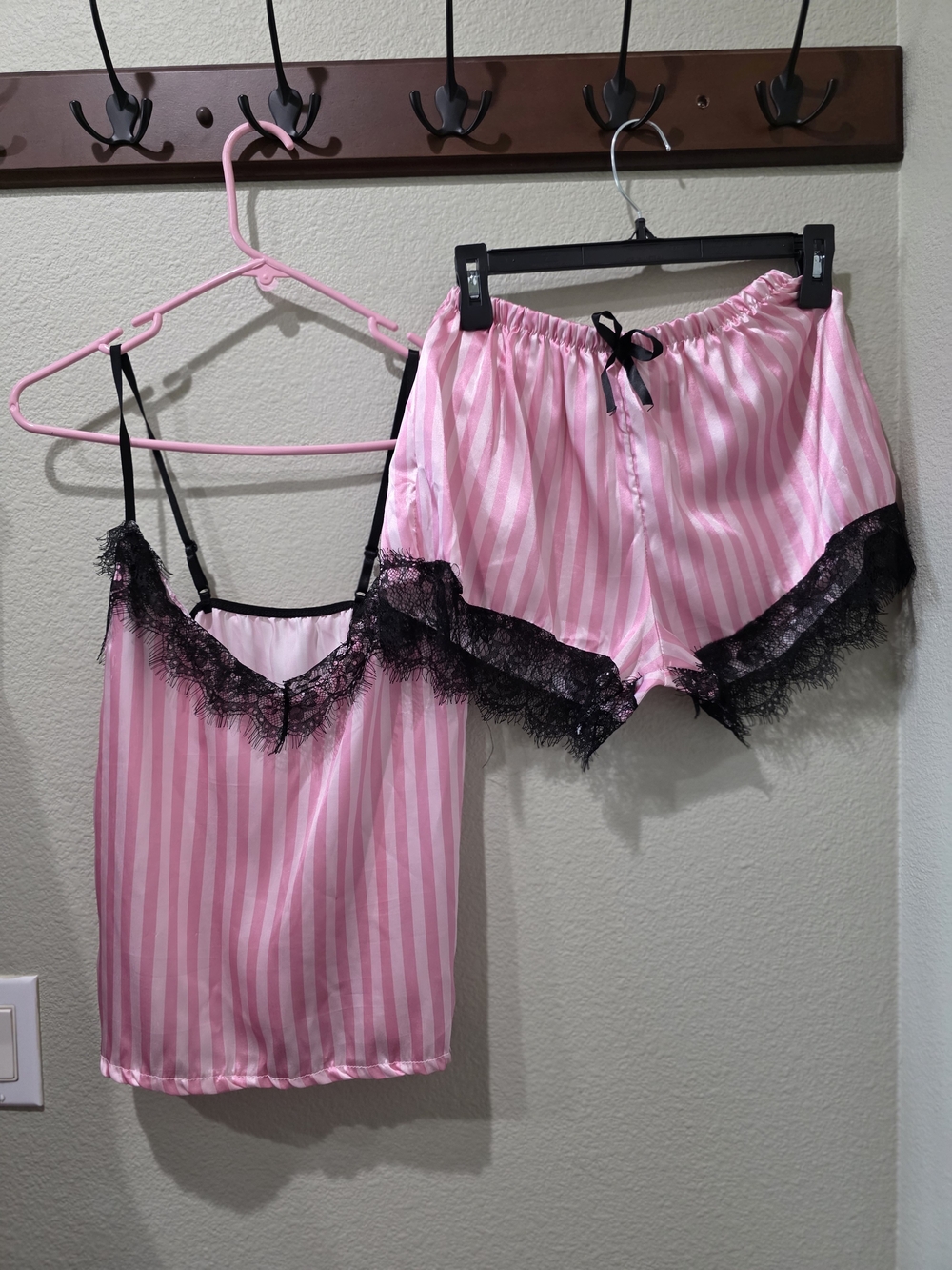 Pink Striped Lace-Trim Sleep Set - Women's Intimates